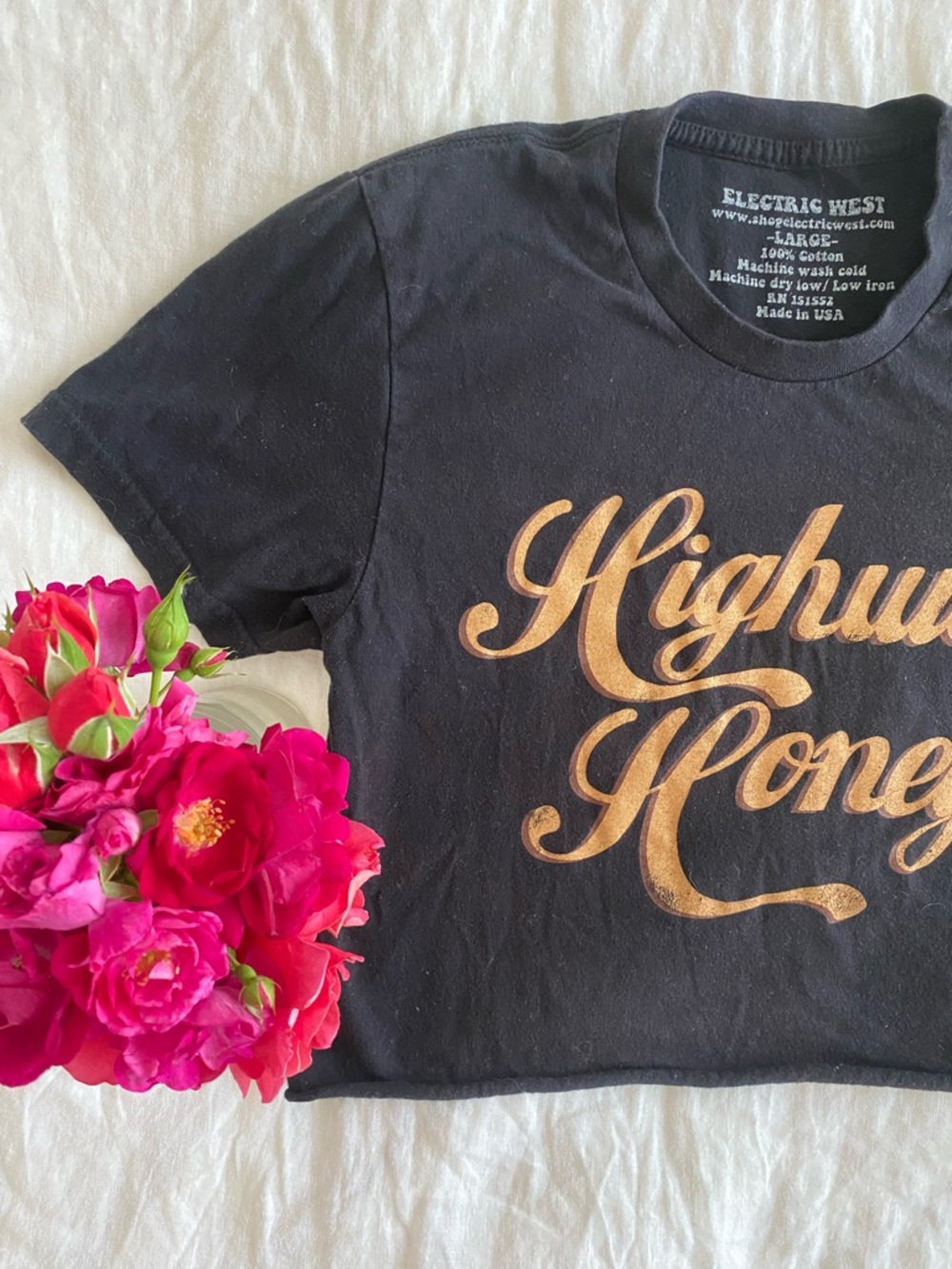Electric West "Highway Honey" vintage style crop tee